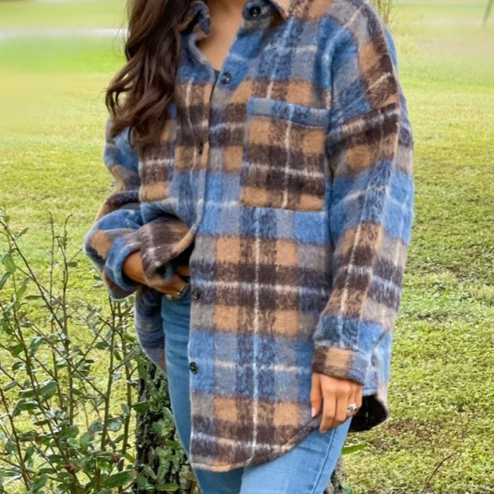Plaid Button Down Jacket